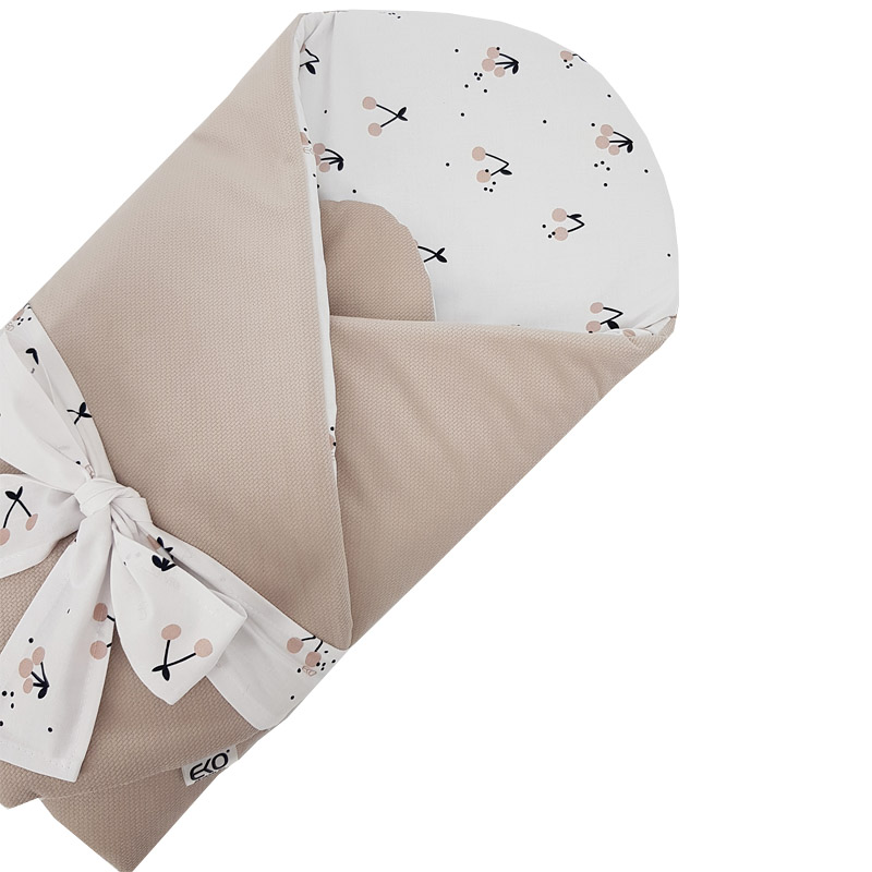 EKO Takaró pamutból velúrral és kókusz belsővel, Cherry masnival 75x75cm